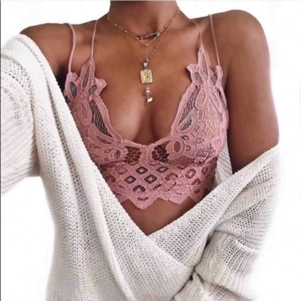 Mauve Pink Lacey Bralette
